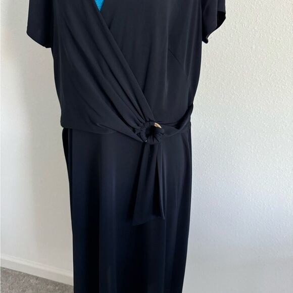 Elegant Black Wrap Dress Ralph Lauren size 16 - Picture 2 of 7